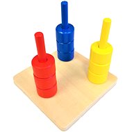 Coloured Rings on 3 Pins - Didactic Toy