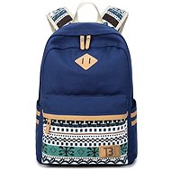 TopBags Women's City Backpack Canvas Winter Pattern - Dark Blue - School Backpack