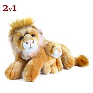 Rappa Plush Lion Lying with Cub, 40cm - Soft Toy