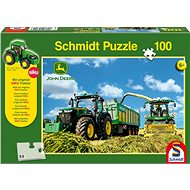Schmidt Puzzle John Deere Tractor with Cutter 100-piece + SIKU Model - Jigsaw Puzzle