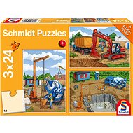 Schmidt Puzzle On the Construction Site 3x24 pieces - Jigsaw Puzzle