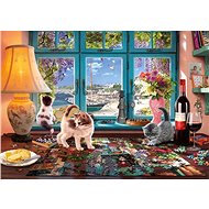 Schmidt Puzzle Table with Puzzle and Cats 1000 pieces - Jigsaw Puzzle