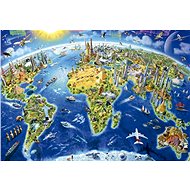 Educa Puzzle Map with world monuments 2000 pieces - Jigsaw Puzzle