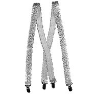 Funny Fashion Braces with sequins silver - Costume Accessory
