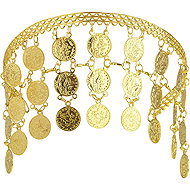 Widmann Headband golden pennies - Costume Accessory