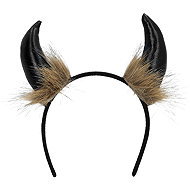 Boland Black devil horns with brown hair - Costume Accessory