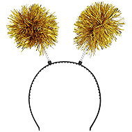Boland Headband with gold pompoms - Costume Accessory
