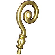 Boland St. Nicholas crutch, head, gold colour - Costume Accessory