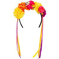 Boland Floral headband with skull - Costume Accessory