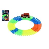 Glow-in-the-dark track + car with lights - 57 pcs, length 72 cm - Slot Car Track