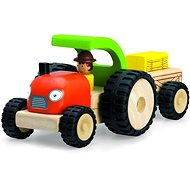 Wonderworld Wooden tractor with roller - Baby Toy