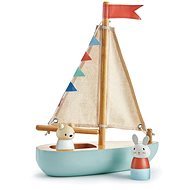 Tender Leaf Wooden Sailboat with Crew Sailway Boat - Figure and Accessory Set