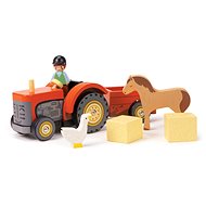Tender Leaf Wooden Tractor with Horse Farmyard Tractor - Game Set