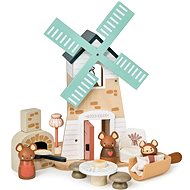 Tender Leaf Wooden Windmill with Mice Penny Windmill - Game Set