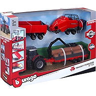 Bburago Massey Ferguson 8740S with accessories (gift pack) - Metal Model