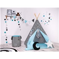 Set teepee tent zig zag black Luxury - Tent for Children