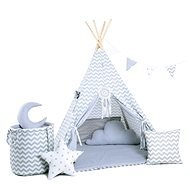 Set teepee tent zig zag white Luxury - Tent for Children