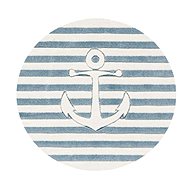 Children's Round Carpet - Blue Anchor - Carpet