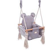 Velvet Swing with Backrest - Grey - Swing