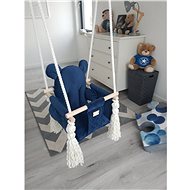Velvet Swing with Backrest - Dark Blue - Swing