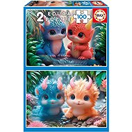 EDUCA Puzzle Cute monsters 2 × 100 pieces - Jigsaw Puzzle