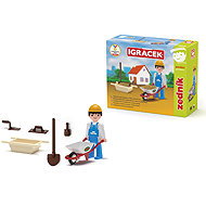 Efko Igráček Bricklayer Figure with Wheelbarrow and Tools - Figure