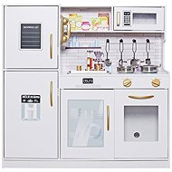 eliNeli Children's wooden kitchen white, with golden elements - Play Kitchen