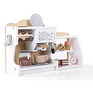 eliNeli Large wooden coffee machine and shop 2in1 - Toy Appliance