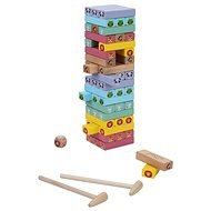 Drevená veža Jenga so zvieratkami - Stolová hra
