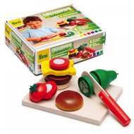 ERZI Food slicing set - cheeseburger - Toy Kitchen Food