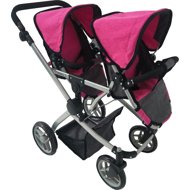 Sparkys Stroller for twins - pink/black - Doll Stroller