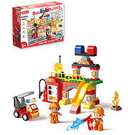 Feelo Fire Station Building Set, 55 Pieces - Building Set