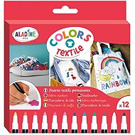 ALADINE Children's textile markers, basic colours 12 pcs - Felt Tip Pens