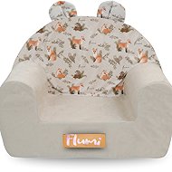 Flumi children's armchair light grey with foxes - Children's Chair