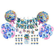 Funco Maxi Lilo and Stitch Aloha Birthday Set – 62 pcs - Party Accessories