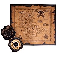 FUNNYFASHION Pirate map with compass, pirate, 2 pcs - Party Accessories