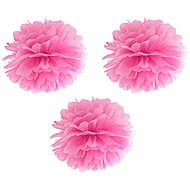 Partydeco Paper pompom 25 cm, pink, 3 pcs - Party Accessories
