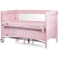 CHIPOLINO Travel cot with folding side Relax Rose linen pattern - Cot
