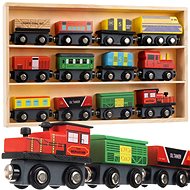 Kruzzel 17490 Wooden train for children 12 cars - Train