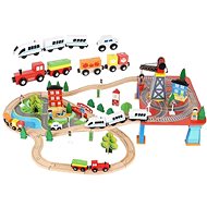 Kruzzel 9363 Battery-operated wooden train track 88 parts, 330 cm - Train Set