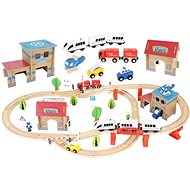 Kruzzel 9362 Wooden train track 89 pieces, 390 cm - Train Set