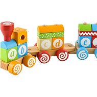 Malatec 6511 Wooden folding train on a string - Push and Pull Toy