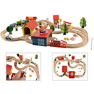 ISO 6158 Wooden train track with bridge and heliport - Train Set