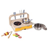 Classic World Wooden table kitchen with equipment - Toy Appliance