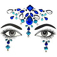 FunCo self-adhesive eye mask Rhinestones blue gemstone - Costume Accessory