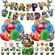 FunCo Big Minecraft Birthday Set, 72 pcs - Party Accessories