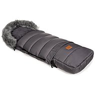 HappyBee Combi winter sling with fur graphite/graphite - Stroller Footmuff