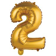 GoDan Inflatable balloon numbers '2' gold, 35 cm - Balloons