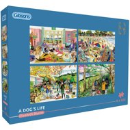 GIBSONS Dog Life Puzzle 4 × 500 pieces - Jigsaw Puzzle