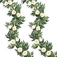 FunCo Wedding Decoration Rose Romance Floral Table Runner 180cm 2pcs - Garland